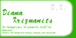 diana krizmanits business card